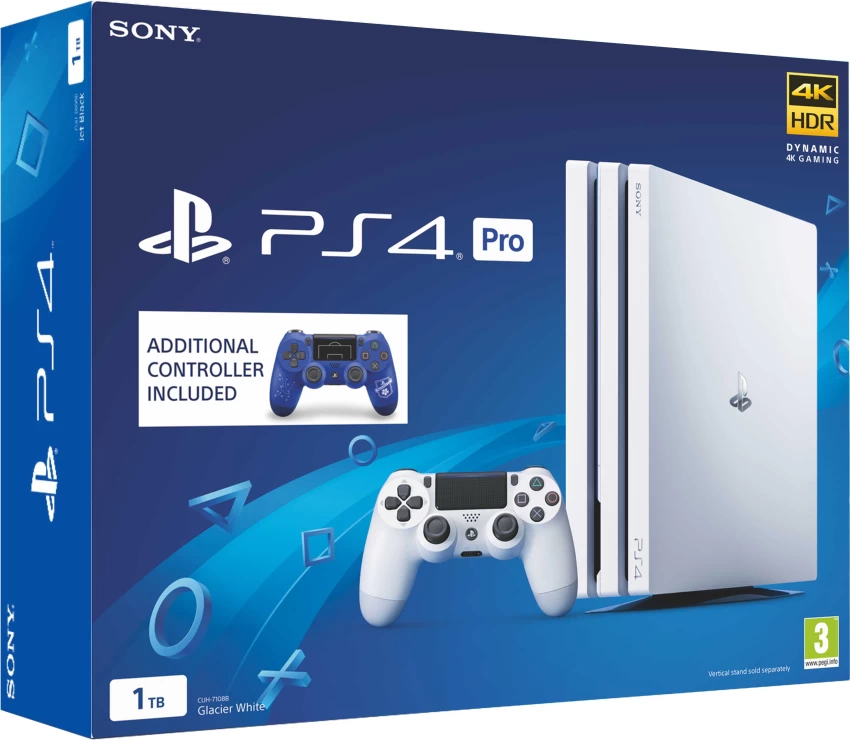 Sony PlayStation 4 Pro 1TB (Glacier White) With 12 Pre Install Games